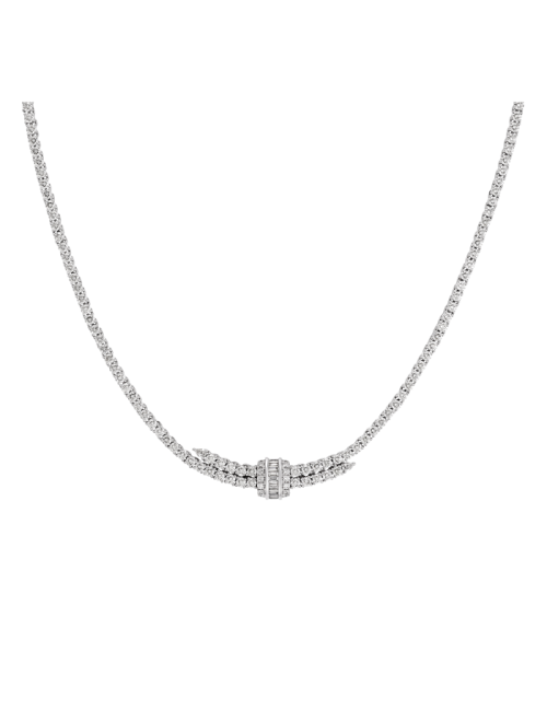 Colar Ouro Branco e Diamantes