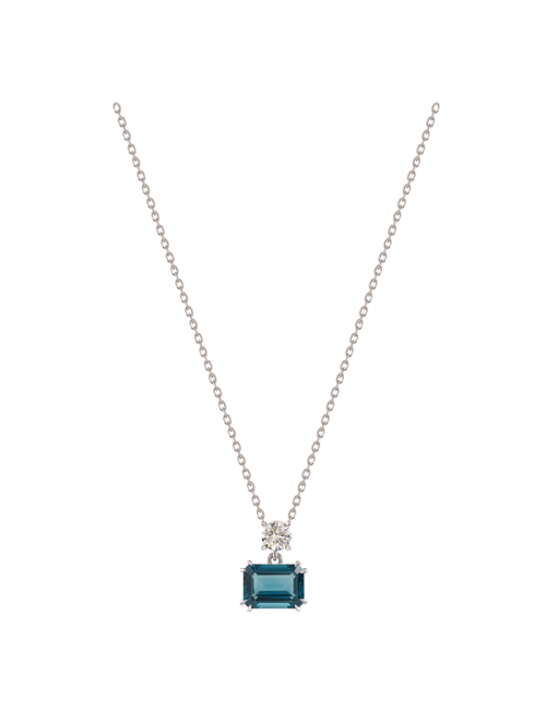 Colar Polaris Ouro Branco, Diamante e Topázio
