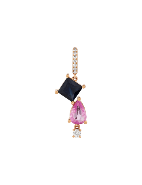 Pendente Ouro Rosa, Safiras e Diamantes