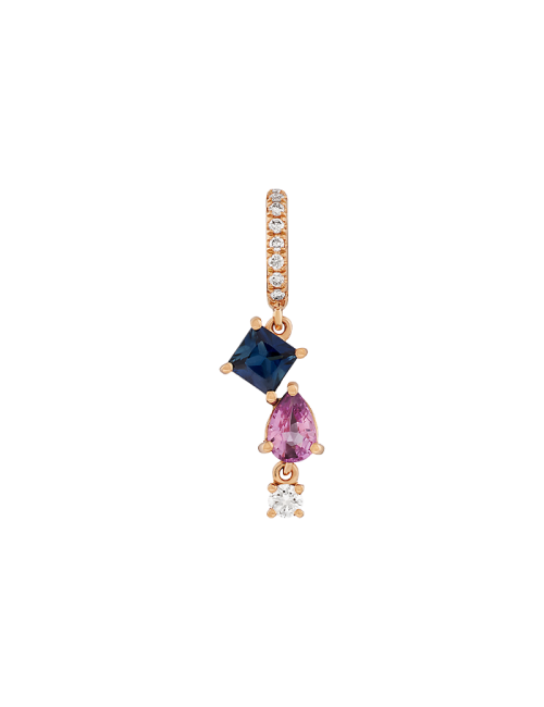 Pendente Ouro Rosa, Safiras e Diamantes