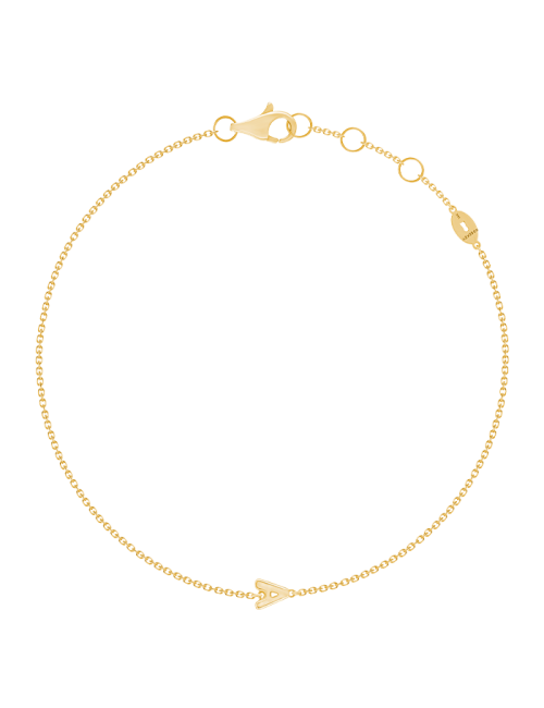 Pulseira Letters Collections Ouro Amarelo Letra A