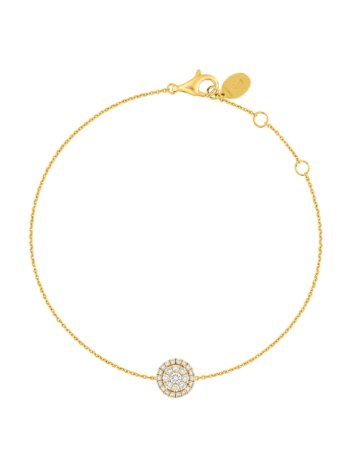 Pulseira Épure Halo Ouro Amarelo e Diamantes