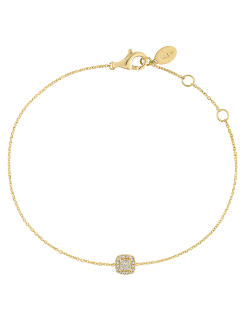 Pulseira Épure Cushion Modelo Pequeno Ouro Amarelo, Diamante