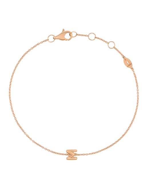 Pulseira Letters Collection Ouro Rosa Letra M