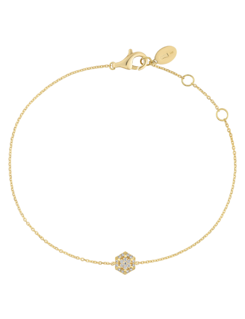Pulseira Épure Hexa Modelo Pequeno Ouro Rosa e Diamantes