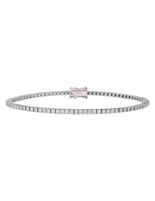 Pulseira Tennis Ouro Branco e Diamantes