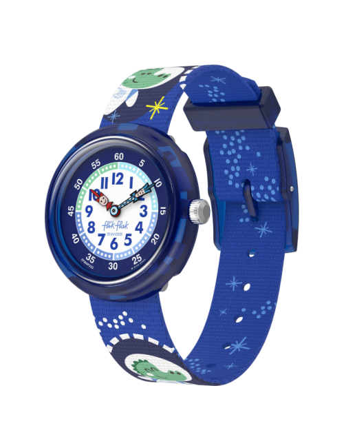 Relógio Flik Flak de criança azul crocodilo