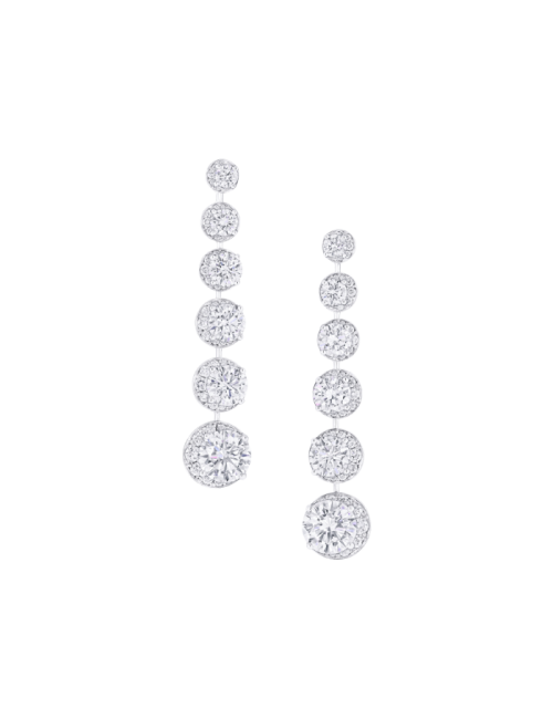Brincos Line Ouro Branco e Diamantes