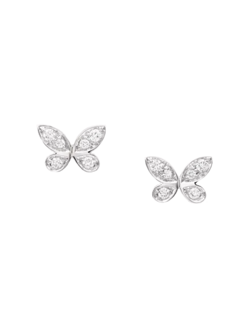 Brincos Petite Butterfly Ouro Branco e Diamantes
