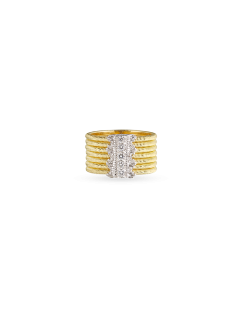 Anel Hawaii Ouro Amarelo, Ouro Branco E Diamantes