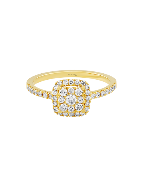 Anel Épure Cushion Ouro Amarelo e Diamantes