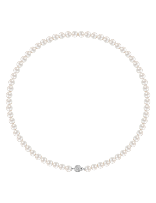 Colar Pérolas Akoya, Ouro Branco E Diamantes