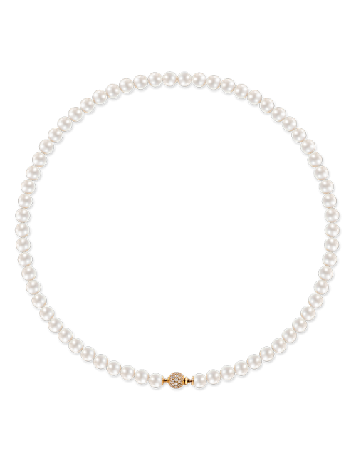 Colar Pérolas Akoya, Ouro Rosa E Diamantes