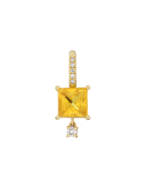 Pendente Ouro Amarelo Safira e Diamantes