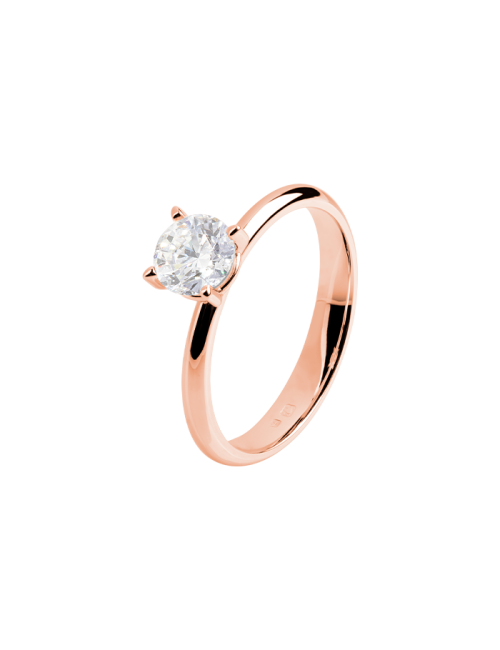 Anel Solitário True Love Oro Rosa 0,15ct