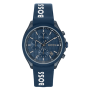 Relógio Velocity Cronógrafo Aço IP Azul Silicone