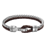 Pulseira Homem Aço e Pele Jaxon