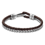 Pulseira Homem Aço e Pele Jaxon