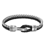 Pulseira Homem Aço e Pele Jaxon