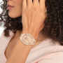 Relógio Mulher Aço Dourado Rosa