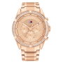 Relógio Mulher Aço Dourado Rosa