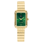 Relógio Mulher Retangular Aço IP Dourado