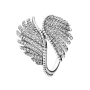Anel Prata Zirc MAJESTIC FEATHERS