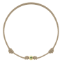 Pulseira Palm Tree Ouro Amarelo E Corda Taupe