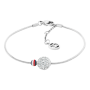 Pulseira Mulher Aço com Conta Cristais