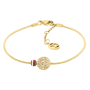 Pulseira Mulher Aço Dourado com Cristais