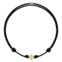 Pulseira Maltese Cross Ouro Amarelo E Corda Preta