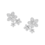 Brincos Wild Flower Triple Ouro Branco e Diamantes