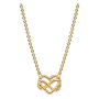 Colar Coração Infinito Brilhante e dourado