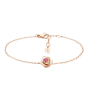 Pulseira Rose Ouro Rosa E Safira Rosa