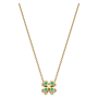 Colar Trevo dourado com cristal verde