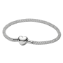 Pulseira de Malha Brilhante com Fecho Coração