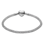 Pulseira de Malha Brilhante com Fecho Coração