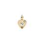 Conta Medalhão Dourado Coração Branco