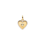 Conta Medalhão Dourado Coração Branco