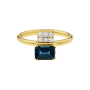 Anel Swallowtail Ouro Amarelo Topázio e Diamante
