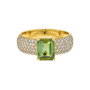 Anel Larkspur Ouro Amarelo Turmalina e Diamantes