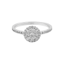 Anel Épure Halo Ouro Branco e Diamantes
