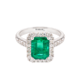 Anel Ouro Branco, Diamantes e Esmeralda