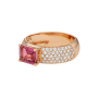 Anel Larkspur Ouro Rosa, Turmalina e Diamantes