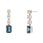 Brincos Midnight Dew Diamantes e Topázios