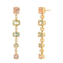 Brincos LilyoftheValley Diamantes, Morganite e Prasiolite