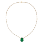 Colar Willow Ouro Amarelo, Esmeralda E Diamantes