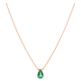 Coalr Pendente Ouro Rosa E Esmeralda Pera