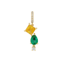 Pendente Ouro Amarelo, Esmeralda, Safira e Diamantes