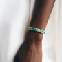Pulseira Ouro Branco, Diamantes E Esmeraldas Ovais